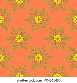 Seamless vector floral pattern. Spring pattern. Summer pattern. Floral design. Pattern background.  Vector design for wallpaper, textile, cards, booklet, web page background, surface textures.