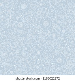 Seamless vector floral pattern, spring/summer backdrop. Hand drawn surface design with flowers in garden. Seamless texture can be used for wallpapers, pattern fills, surface textures.