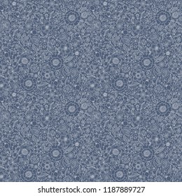Seamless vector floral pattern, spring/summer backdrop. Hand drawn surface design with flowers in garden. Seamless texture can be used for wallpapers, pattern fills, surface textures.