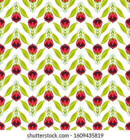 Seamless vector floral pattern, spring/summer backdrop. Hand drawn surface pattern design with flowers. Seamless texture can be used for wallpapers, pattern fills, surface textures.