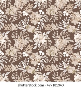 Seamless vector floral pattern, spring/summer backdrop. Small colorful flowers. The elegant the template for fashion prints,  wallpapers, pattern fills.
