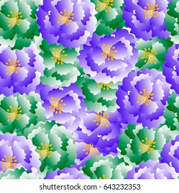 Seamless vector floral pattern for textiles, fabrics, wall-coverings, interior, wallpaper. Seamless pattern of summer flowers and leaves.