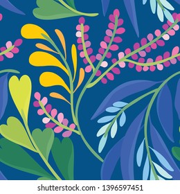 Seamless vector floral pattern. Vibrant botanical background