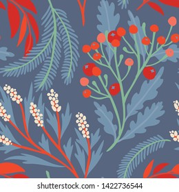 Seamless vector floral pattern. Vibrant botanical background