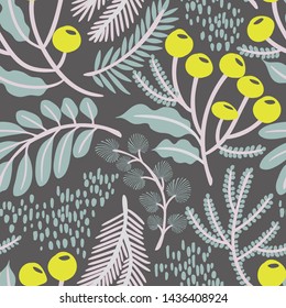 Seamless vector floral pattern. Vibrant botanical background