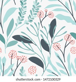 Seamless vector floral pattern. Vibrant botanical background