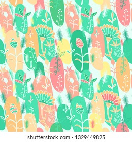 Seamless vector floral pattern, vintage style
