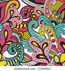 Seamless Vector floral pattern. Vintage colors.