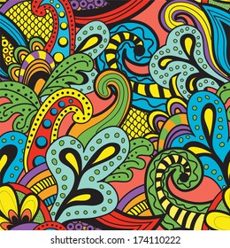 Seamless Vector floral pattern. Vintage colors.