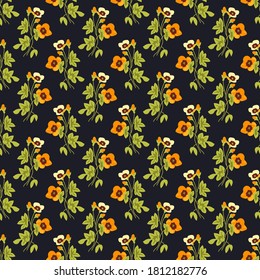 Patrón floral vectorial sin foco. Fondo decorativo vintage con flores. Diseño para prendas de vestir, tejidos, papel pintado.