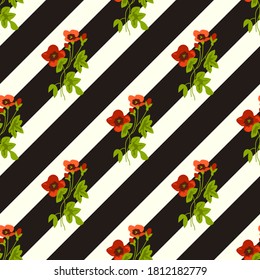 Patrón floral vectorial sin foco. Fondo decorativo vintage con flores. Diseño para prendas de vestir, tejidos, papel pintado.