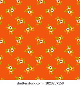 Seamless vector floral pattern. Vintage background with flowers. Textile and paper design with ornaments.