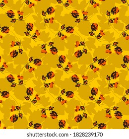 Seamless vector floral pattern. Vintage background with flowers. Textile and paper design with ornaments.