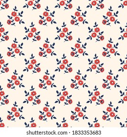 Seamless vector floral pattern. Vintage background with flowers. Textile and paper design with ornaments.