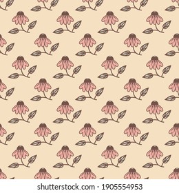 Seamless vector floral pattern. Vintage textile design with flowers. 