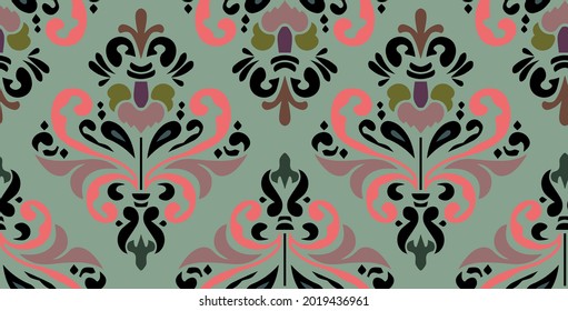 Seamless vector floral pattern. Vintage clasic pattern ornament.
