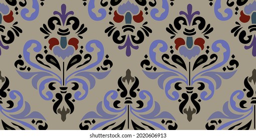 Seamless vector floral pattern. Vintage clasic pattern ornament.
