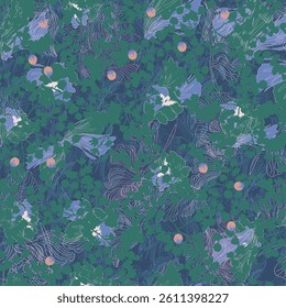 Seamless vector floral pattern. Watercolor flowers pattern design for textile scarf, texture and fashion. Wallpaper same to william morris design. 