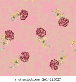 Seamless vector floral pattern. Watercolor flowers pattern design for textile scarf, texture and fashion. Wallpaper same to william morris design. 