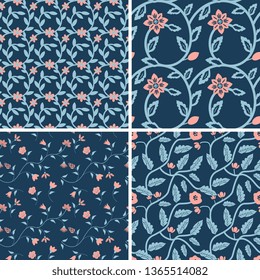 Seamless vector floral patterns collection