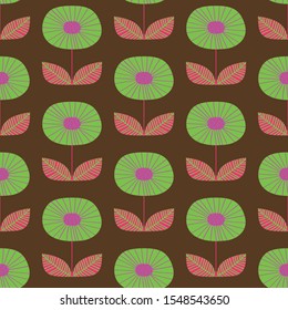 Seamless vector floral Scandinavian vintage pattern 