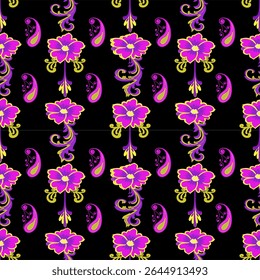 Patrones florales y del cráneo del Vector inconsútil con las mariposas para sus ilustraciones del diseño de la primavera y del verano