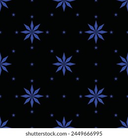 Seamless vector floral and star pattern, geometric background.