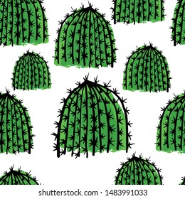 Seamless vector floral summer tropical pattern background cactuses. Perfect for wallpapers, web page backgrounds, surface textures,textile.
