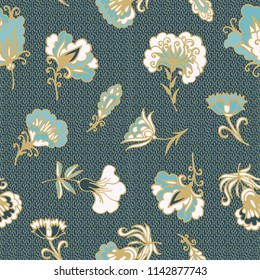 Seamless vector floral texture, japanese style