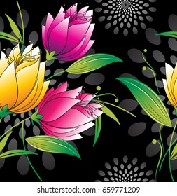 Seamless vector floral wallpaper