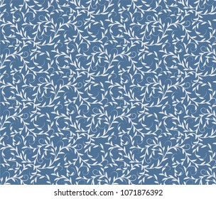 Seamless vector floral wallpaper. Decorative vintage pattern in classic style with flowers and twigs.
