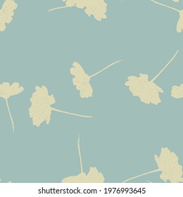 Seamless vector floral wallpaper. Decorative vintage pattern in classic style with flowers. Two tone ornament with floral silhouette on blue background