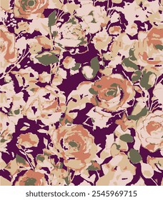 Seamless vector floral wallpaper. Decorative vintage pattern etailed botanical pattern with hand-drawn