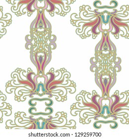 Seamless vector floral wallpaper on white background