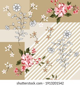 seamless vector flower bandanna design pattern on background