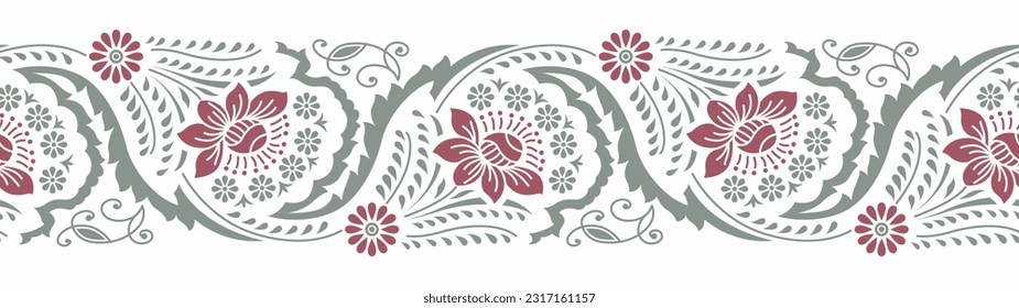 Seamless vector flower border design 