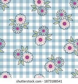 seamless vector flower with cheeks design pattern on white background