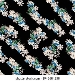 seamless vector flower with cheeks  design on navy background