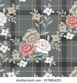 seamless vector flower with cheeks design pattern on background