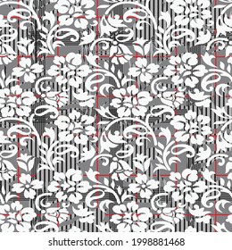 seamless vector flower with cheeks design pattern on background