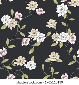 diseño transparente de flores vectoriales en segundo plano