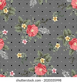 seamless vector  flower design on background