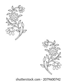 seamless vector flower design on white background