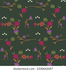seamless vector flower design on background