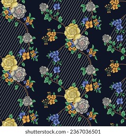 seamless vector flower design on background