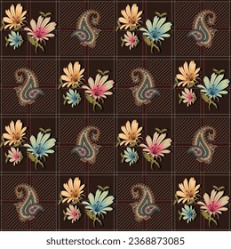 seamless vector flower design on background