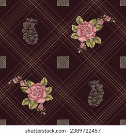 seamless vector flower design on background