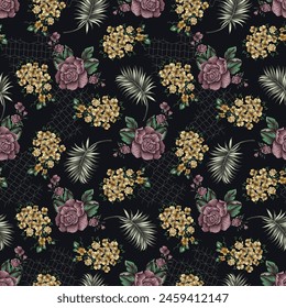 Nahtloses Vektorgrafik-Blumen-Design auf Hintergrund