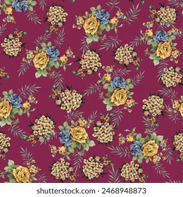 Diseño de flor de Vector sin costura en el fondo 
