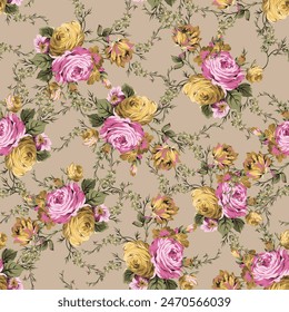 seamless vector flower design on background 